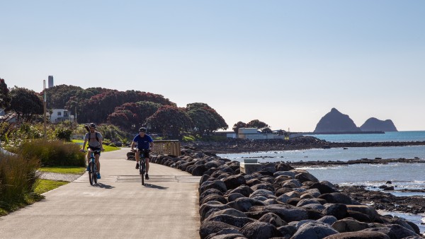 Coastal Walkway, New Plymouth, two cyclists